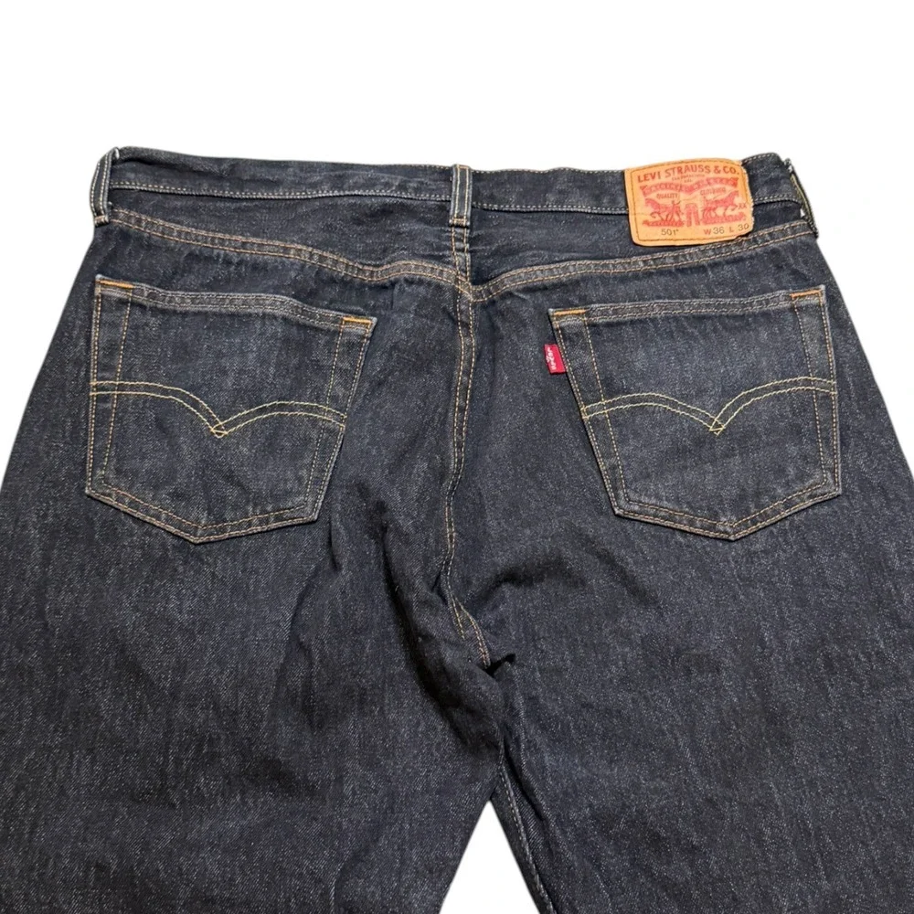 Levi's 501 Original Fit Men's Jeans W36 L30 Rigid Dark Indigo Denim Classic